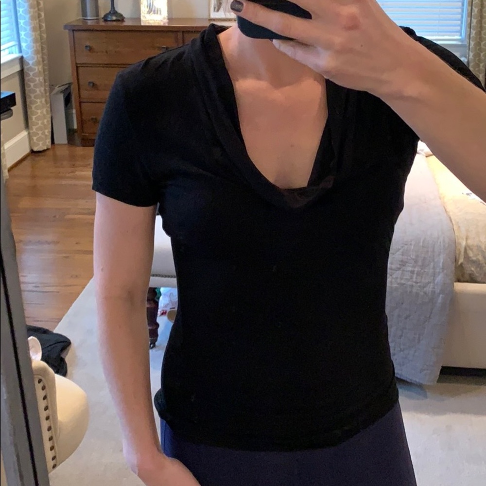 BCBG Black cowlneck top